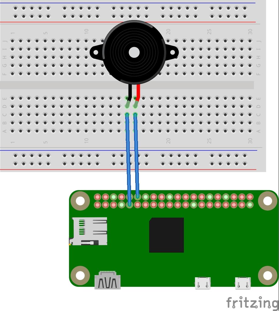raspberry pi zero and buzzer bb