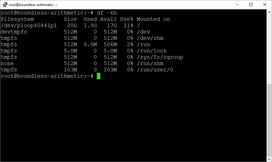 ssh espacio disco linux