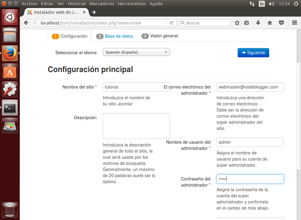 tutorial joomla seleccionar idioma