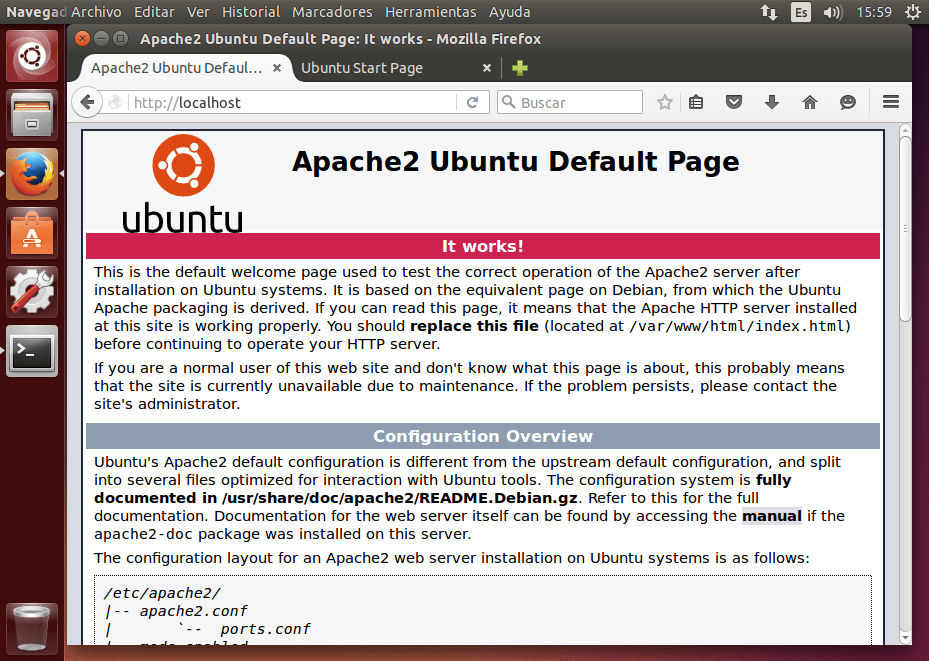 tutorial AMP apache it works