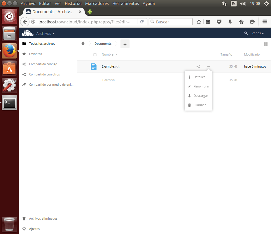 owncloud ficheros