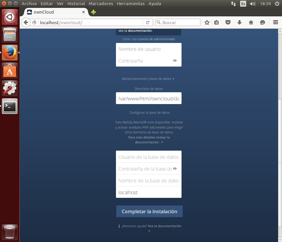 owncloud instalar